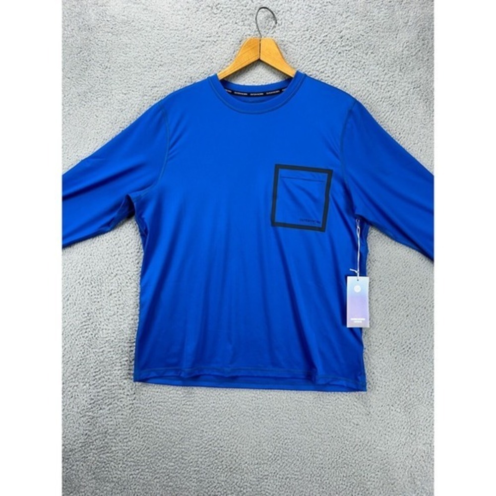 Outer Known Shirt Adult Large Active Blue Cooolmax Athletic T-Shirt Mens NEW A2